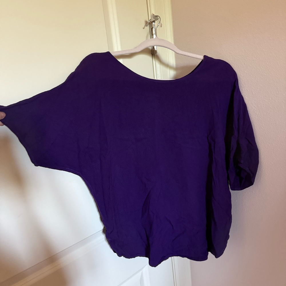 Dairi Fashion Purple Batwing Sleeve Blouse size L/XL